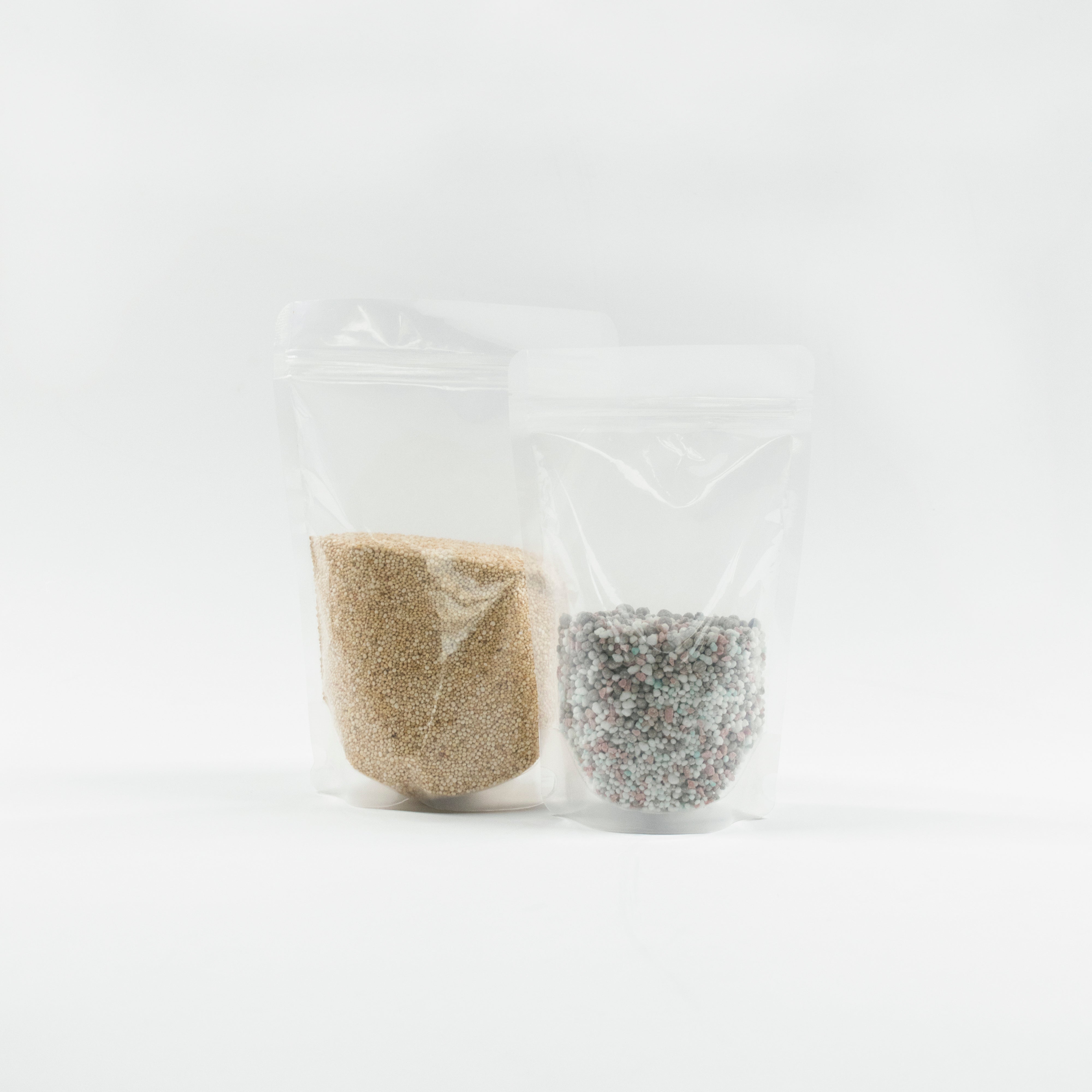 Clear Stand Up Pouches With Resealable Zip & Tear Notch - Titan Packaging